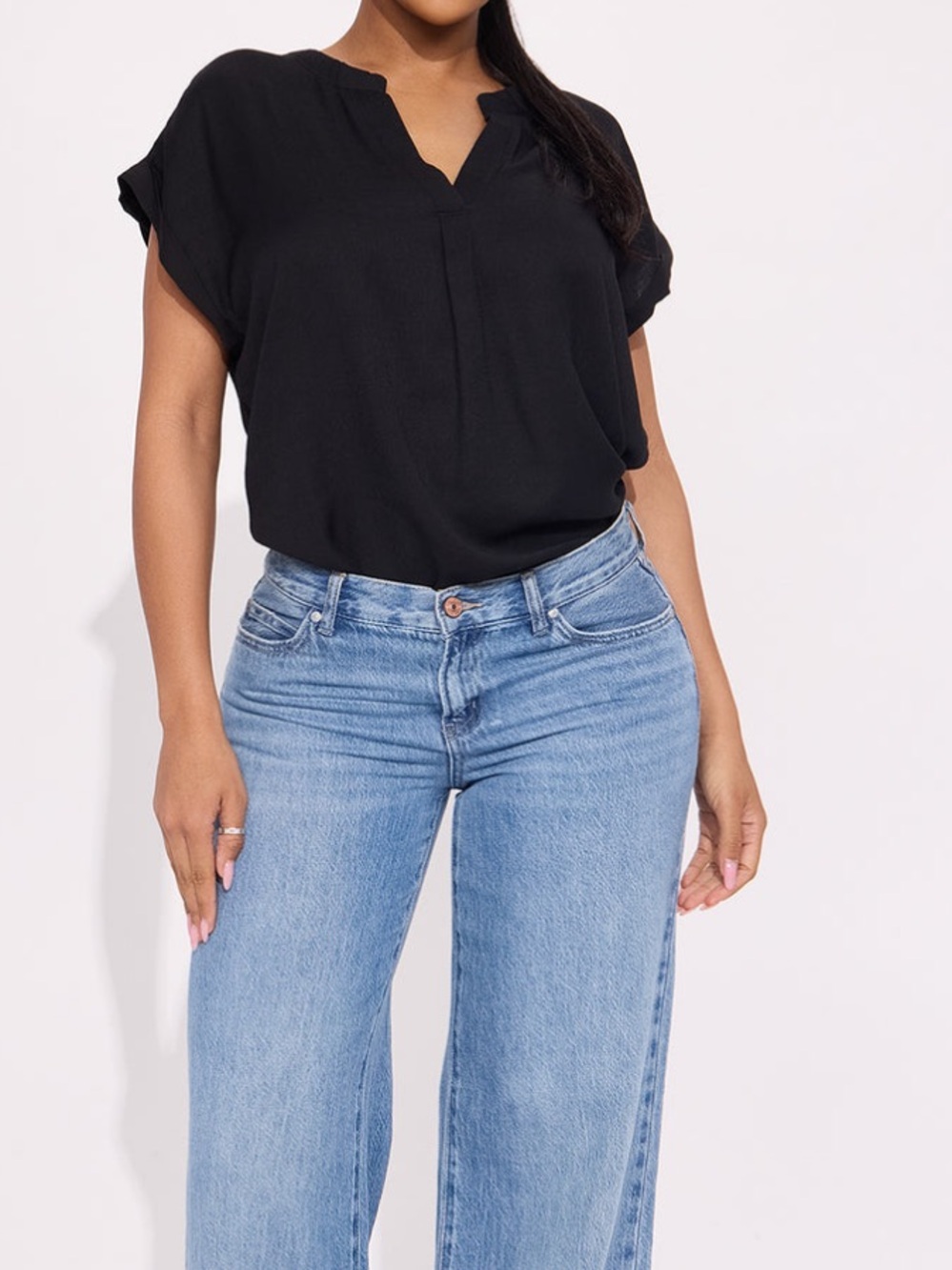 New IRIS Linen Button Up Short Sleeve Blouse
 Size Small Sold By Fashion Nova - Picture 3 of 4